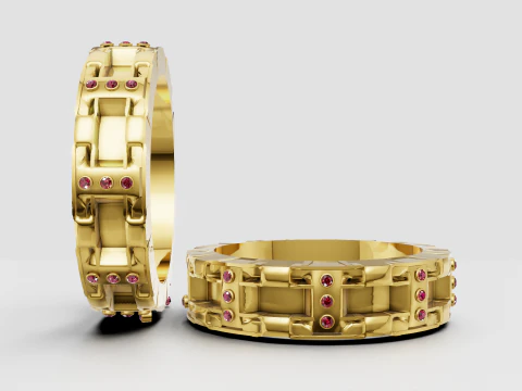 Gold link bracelet 3D Print Model