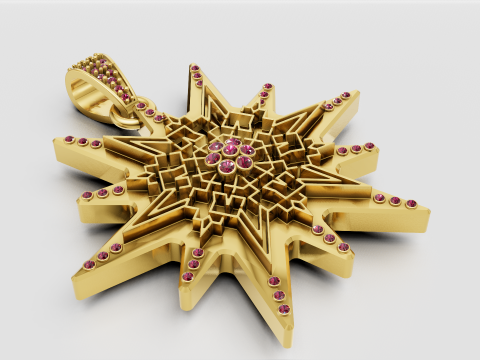Gold star pendant 3D Baskı Modeli