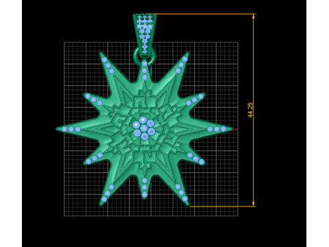 Gold star pendant 3Dプリントモデル
