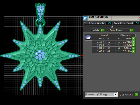 Gold star pendant 3Dプリントモデル