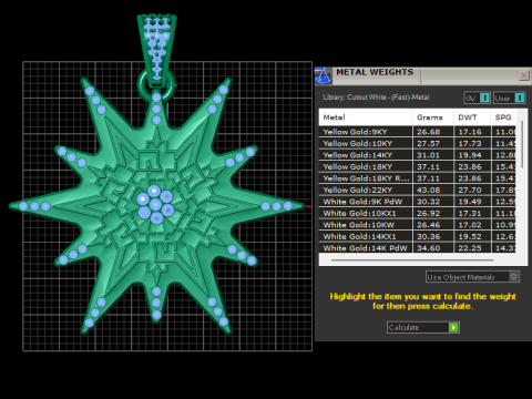 Gold star pendant 3Dプリントモデル
