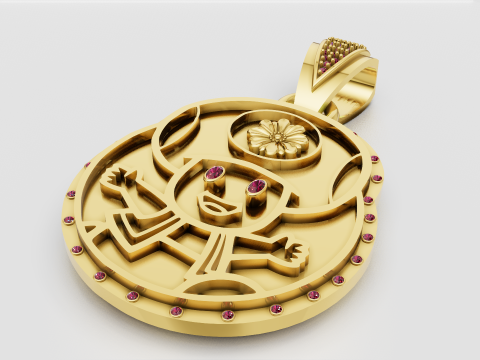 Gold cartoon pendant 3D-printmodel