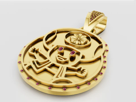 Gold cartoon pendant 3D Print Model