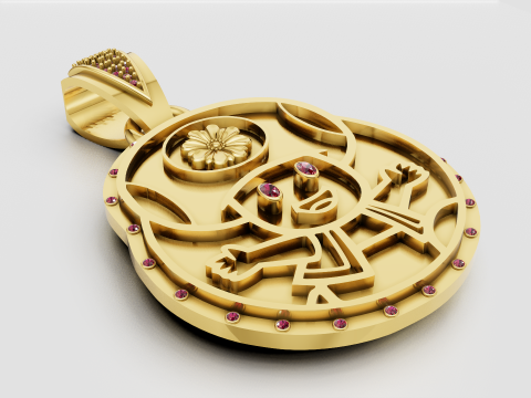 Gold cartoon pendant 3D 프린트 모델