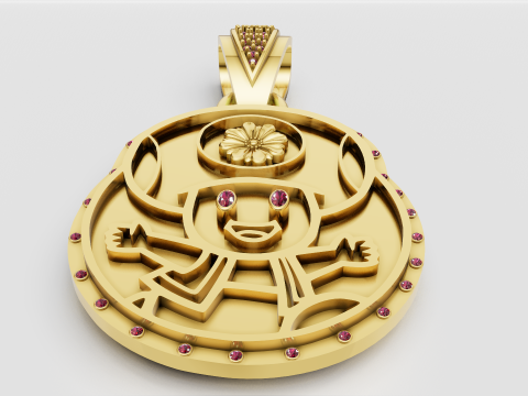 Gold cartoon pendant 3D 프린트 모델