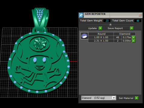 Gold cartoon pendant 3D 프린트 모델