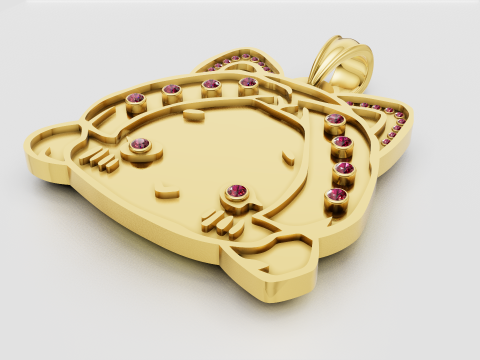 Gold cat pendant 3D Принт Модель