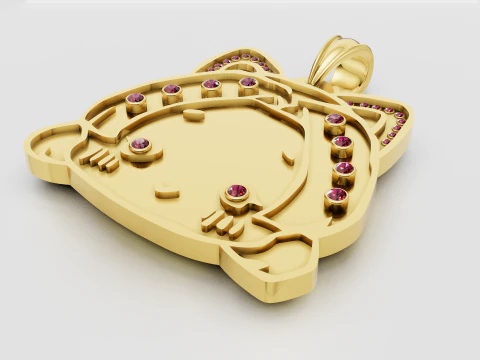 Gold cat pendant 3D Print Model