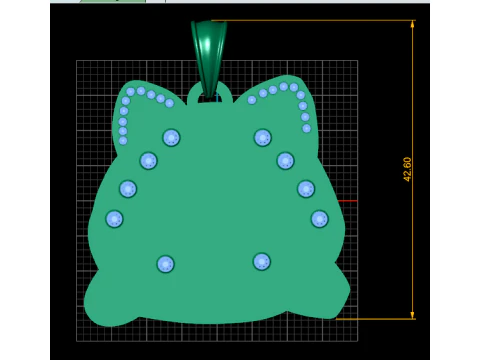 Gold cat pendant 3D Print Model