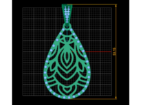 Gold floral pendant 3D Print Model