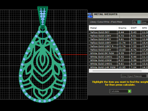 Gold floral pendant 3D Print Model