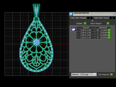 Emerald pendant 3D Print Model