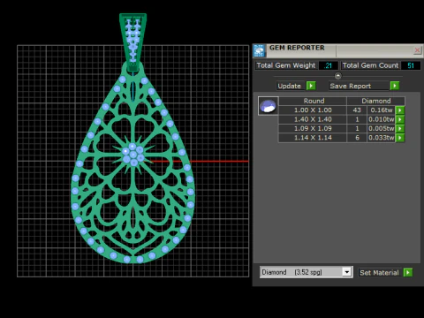 Emerald pendant 3D Print Model