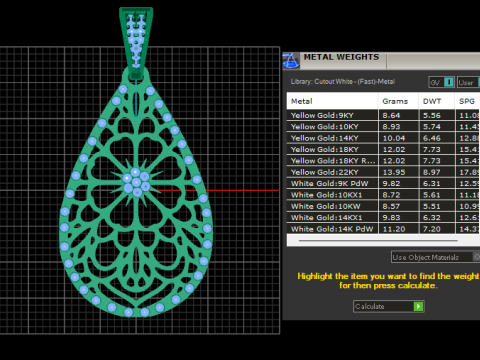 Emerald pendant 3D Print Model
