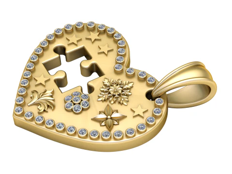 하트 모양의 쥬얼리 3D 프린트 모델