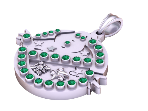 Face Gold Pendant 3D Принт Модель