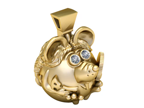 Mouse Pendant 3D Print Model