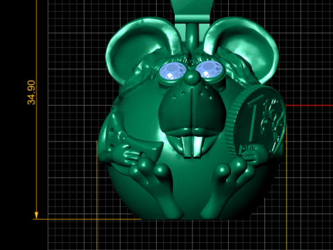 Mouse Pendant 3Dプリントモデル
