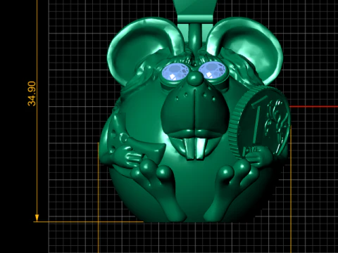 Mouse Pendant 3D Print Model
