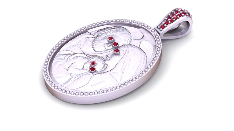Family Face Pendant 3Dプリントモデル .c4d .max .obj .3ds .fbx .stl .blend