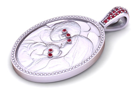 Family Face Pendant 3D Print Model