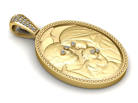 Family Face Pendant 3Dプリントモデル