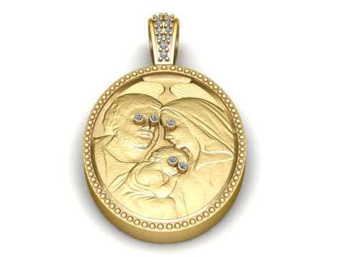 Family Face Pendant 3D Print Model