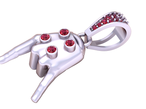 Gold Hand Pendant 3Dプリントモデル