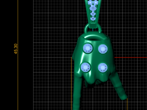 Gold Hand Pendant 3Dプリントモデル
