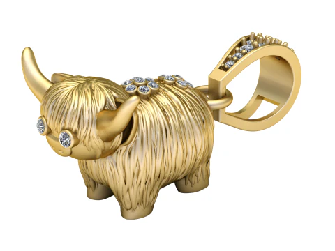 Cow Pendant 3D Print Model