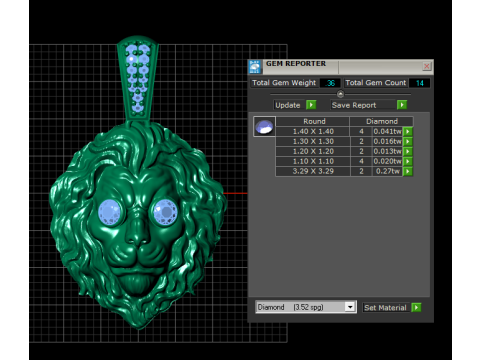 Lion head pendant 3Dプリントモデル