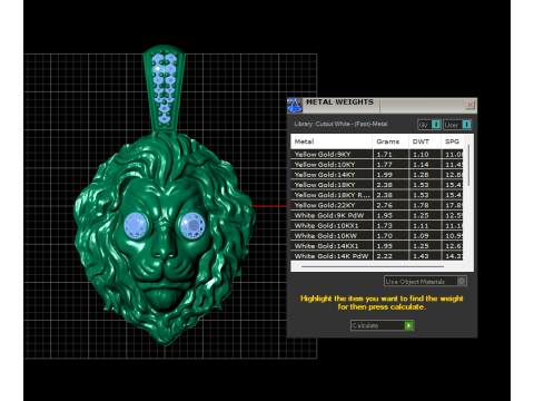 Lion head pendant 3Dプリントモデル