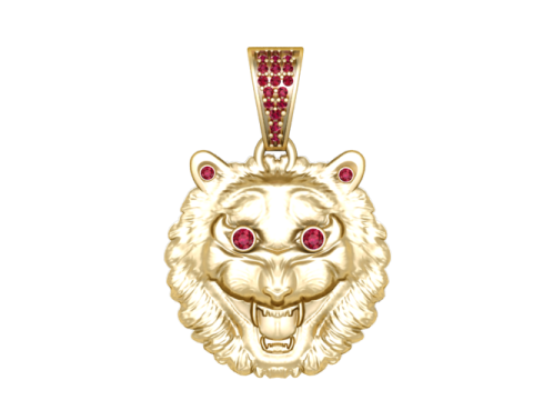 Tiger head pendant 3Dプリントモデル