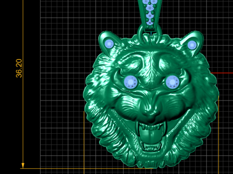 Tiger head pendant 3Dプリントモデル