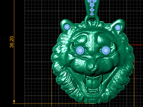 Tiger head pendant 3D Print Model