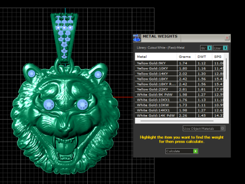 Tiger head pendant 3Dプリントモデル