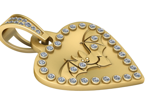 Bat heart pendant 3D प्रिंट मॉडल