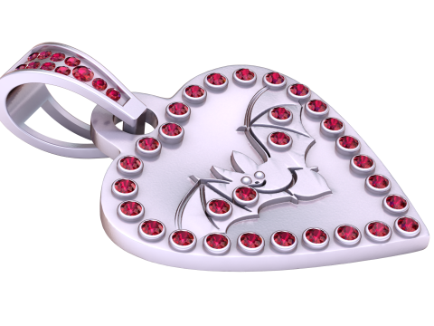 Bat heart pendant 3D प्रिंट मॉडल
