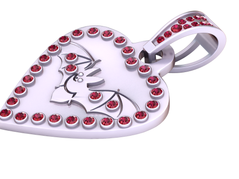 Bat heart pendant 3D प्रिंट मॉडल