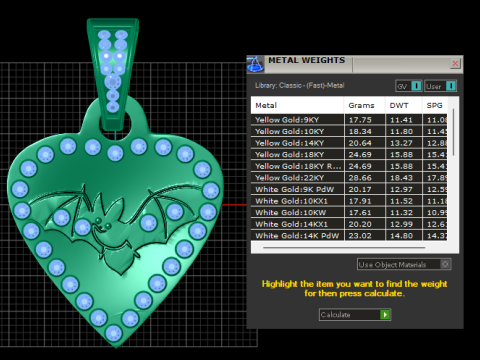 Bat heart pendant 3D प्रिंट मॉडल