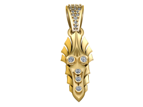 Tribal gold pendant 3D Print Model