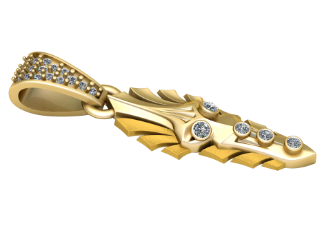 Tribal gold pendant 3D Print Model