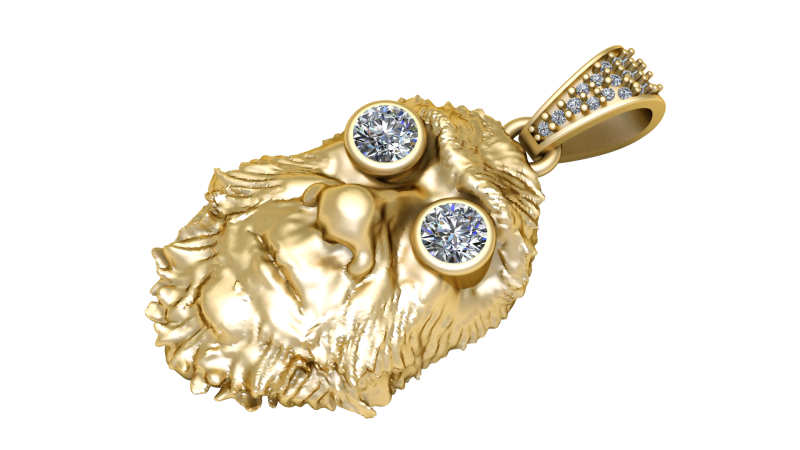 Bearded face pendant 3Dプリントモデル .c4d .max .obj .3ds .fbx .stl .blend 
