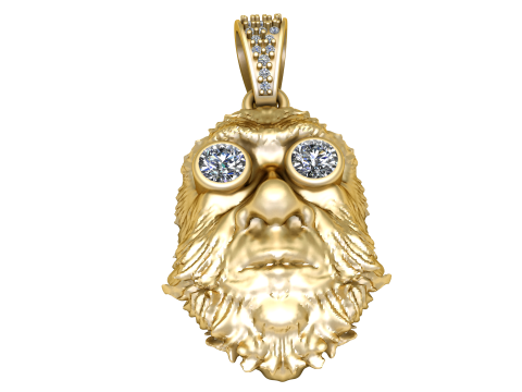 Bearded face pendant 3Dプリントモデル