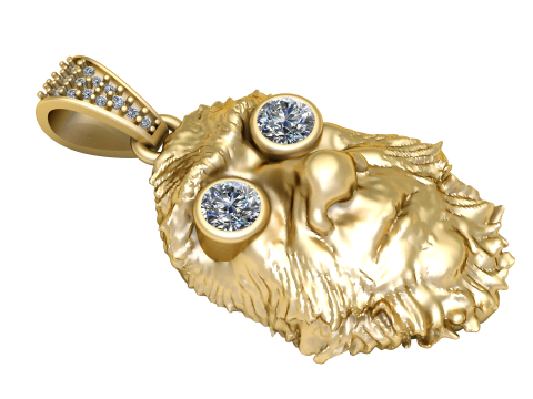 Bearded face pendant 3Dプリントモデル
