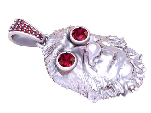 Bearded face pendant 3Dプリントモデル