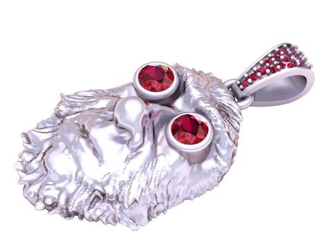 Bearded face pendant 3Dプリントモデル