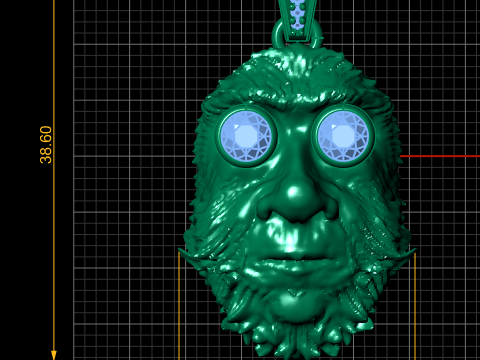 Bearded face pendant 3Dプリントモデル