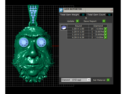 Bearded face pendant 3Dプリントモデル