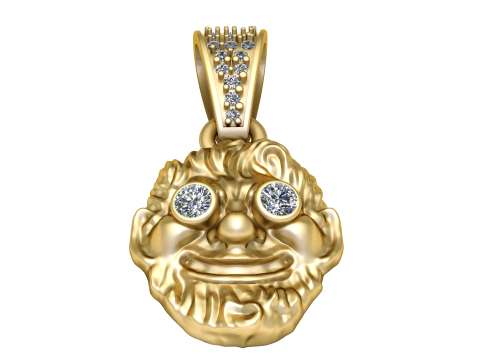 Happy face pendant 3D Baskı Modeli